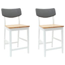 Spisestole 2 pcs Hvid 48 x 49 x 95 cm Massiv Gummitræ
