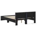 Sengestel med hovedgærde Sort eg 140 x 190 cm Konstrueret træ
