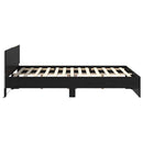 Sengestel med hovedgærde Sort eg 140 x 190 cm Konstrueret træ