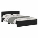 Sengestel med hovedgærde Sort eg 135 x 190 cm Konstrueret træ