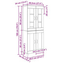 Highboard Sort eg 69,5 x 34 x 180 cm Konstrueret træ