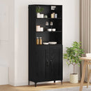 Highboard 2 pcs Sort eg Konstrueret træ