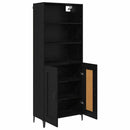 Highboard 2 pcs Sort eg Konstrueret træ