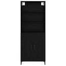 Highboard 2 pcs Sort eg Konstrueret træ
