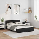 Sengestel med hovedgærde Sort eg 120 x 190 cm Konstrueret træ