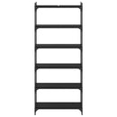 Bogreol 6 niveauer 80 x 30 x 188 cm Konstrueret træ Sort eg