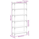 Bogreol 6 niveauer 80 x 30 x 188 cm Konstrueret træ Sort eg