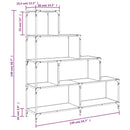 Bogreol 4 niveauer 139 x 33.5 x 149 cm Konstrueret træ Sort eg