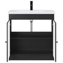Badeværelsesmøbel sæt Sort 56 x 37,5 x 81 cm Konstrueret træ