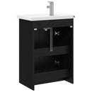 Badeværelsesmøbel sæt Sort eg 61 x 40 x 84,5 cm Konstrueret træ