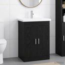 Badeværelsesmøbel sæt Sort eg 61 x 40 x 84,5 cm Konstrueret træ
