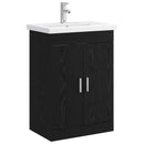 Badeværelsesmøbel sæt Sort eg 61 x 40 x 84,5 cm Konstrueret træ