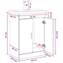 Badeværelsesmøbel sæt Sort eg 61 x 40 x 84,5 cm Konstrueret træ