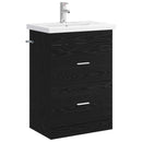 Badeværelsesmøbel sæt Sort eg 61 x 40 x 84,5 cm Konstrueret træ