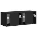 TV vægskab 2 pcs Sort 39 x 31 x 29,5 cm Konstrueret træ