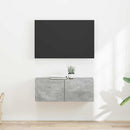 TV vægskab 2 pcs Beton 39 x 31 x 29,5 cm Konstrueret træ