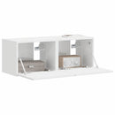 TV vægskab 2 pcs Gloss Hvid 39 x 31 x 29,5 cm Konstrueret træ