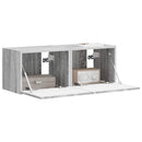 TV vægskab 2 pcs Grå Sonoma 39 x 31 x 29,5 cm Konstrueret træ