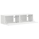 TV vægskab 2 pcs Hvid 60 x 31 x 29,5 cm Konstrueret træ