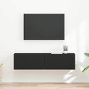TV vægskab 2 pcs Sort 60 x 31 x 29,5 cm Konstrueret træ