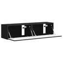 TV vægskab 2 pcs Sort 60 x 31 x 29,5 cm Konstrueret træ