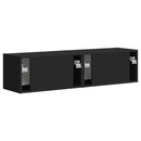 TV vægskab 2 pcs Sort 60 x 31 x 29,5 cm Konstrueret træ