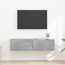 TV vægskab 2 pcs Beton 60 x 31 x 29,5 cm Konstrueret træ