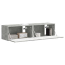 TV vægskab 2 pcs Beton 60 x 31 x 29,5 cm Konstrueret træ