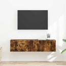 TV vægskab 2 pcs Røget eg 60 x 31 x 29,5 cm Konstrueret træ