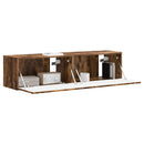 TV vægskab 2 pcs Røget eg 60 x 31 x 29,5 cm Konstrueret træ