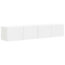 TV vægskab 2 pcs Hvid 78,5 x 31 x 29,5 cm Konstrueret træ