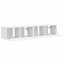 TV vægskab 2 pcs Hvid 78,5 x 31 x 29,5 cm Konstrueret træ