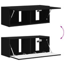 TV vægskab Vægmonteret Sort 78,5 x 31 x 29,5 cm Konstrueret træ
