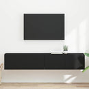 TV vægskab 2 pcs Sort 78,5 x 31 x 29,5 cm Konstrueret træ
