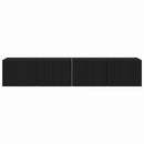 TV vægskab 2 pcs Sort 78,5 x 31 x 29,5 cm Konstrueret træ