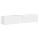 TV vægskab 2 pcs Gloss Hvid 78,5 x 31 x 29,5 cm Konstrueret træ