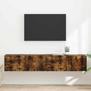 TV vægskab 2 pcs Røget eg 78,5 x 31 x 29,5 cm Konstrueret træ