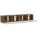 TV vægskab 2 pcs Røget eg 78,5 x 31 x 29,5 cm Konstrueret træ
