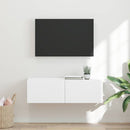 TV vægskab Vægmonteret Hvid 98 x 31 x 29,5 cm Konstrueret træ