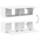TV vægskab Vægmonteret Hvid 98 x 31 x 29,5 cm Konstrueret træ