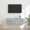 TV vægskab Vægmonteret Beton 98 x 31 x 29,5 cm Konstrueret træ