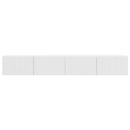 TV vægskab 2 pcs Gloss Hvid 98 x 31 x 29,5 cm Konstrueret træ