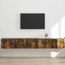 TV vægskab 2 pcs Røget eg 98 x 31 x 29,5 cm Konstrueret træ