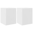 TV vægskab 2 pcs Gloss Hvid 30 x 31 x 40 cm Konstrueret træ