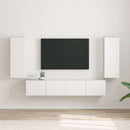 TV vægskab 2 pcs Hvid 30 x 31 x 80 cm Konstrueret træ