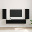 TV vægskab 2 pcs Sort 30 x 31 x 80 cm Konstrueret træ