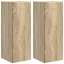 TV vægskab 2 pcs Sonoma 30 x 31 x 80 cm Konstrueret træ