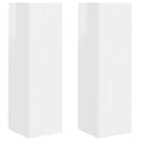 TV vægskab 2 pcs Gloss Hvid 30 x 31 x 100 cm Konstrueret træ