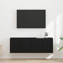 TV vægskab 2 pcs Sort 59,5 x 31 x 40 cm Konstrueret træ