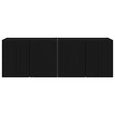 TV vægskab 2 pcs Sort 59,5 x 31 x 40 cm Konstrueret træ